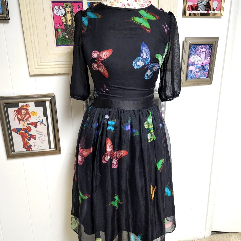 Queen Muluck silk Butterfly dress M